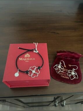 MAJORICA Sterling Silver Pearl Earrings & Bracelet